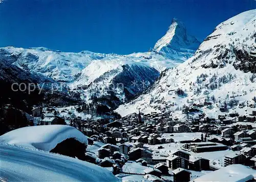 AK / Ansichtskarte  Zermatt_VS mit Matterhorn Zermatt_VS