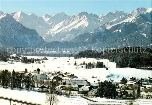 AK / Ansichtskarte  Schoellang mit Blick auf Oberstdorf und das Allgaeuer Hochgebirge Schoellang