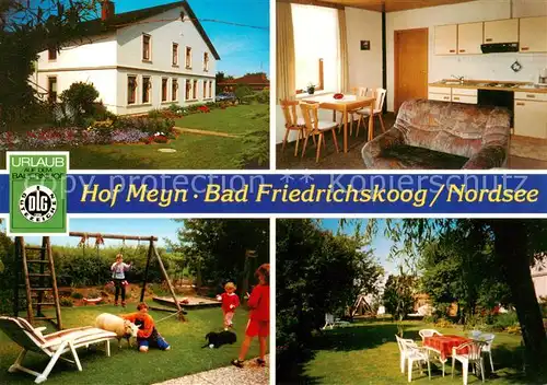 AK / Ansichtskarte 73843578 Friedrichskoog_Nordseebad Hof Meyn Kueche Spielplatz Garten Friedrichskoog_Nordseebad