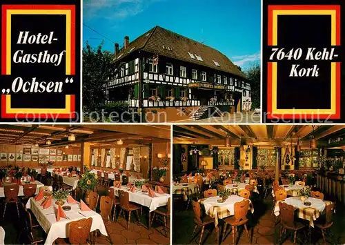 AK / Ansichtskarte 73843580 Kork_Kehl Hotel Gasthof Ochsen Gastraeume 