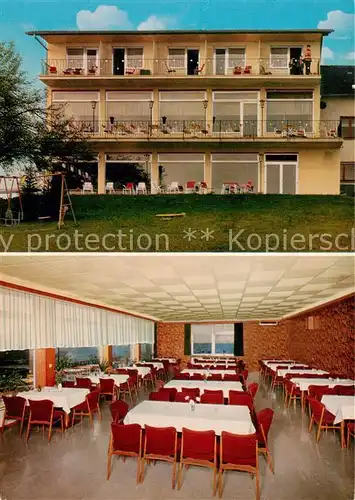 AK / Ansichtskarte 73843586 Gondorf_Bitburg Hotel Pension Zur Schoenen Aussicht Speisesaal Gondorf Bitburg