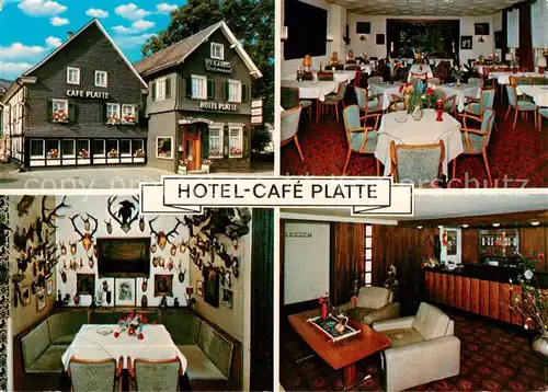 AK / Ansichtskarte 73843587 Wiehl_Oberbergischer_Kreis Hotel Cafe Platte Gastraeume 
