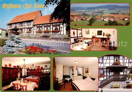 AK / Ansichtskarte  Reichelsheim_Odenwald Gasthaus Zur Linde Gastraeume Zimmer Kaminzimmer Panorama Reichelsheim Odenwald