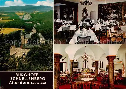 AK / Ansichtskarte  Attendorn Burghotel Schnellenberg Gastraeume Attendorn