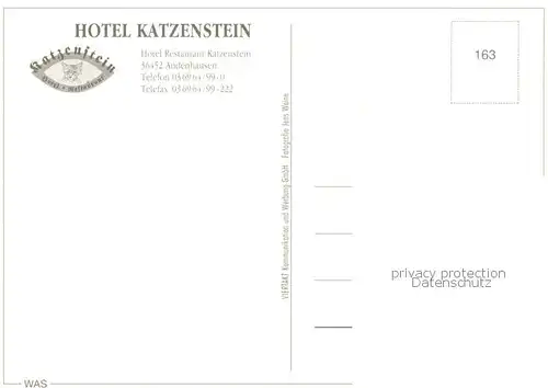 AK / Ansichtskarte  Andenhausen Hotel Katzenstein Bar Gastraum Andenhausen