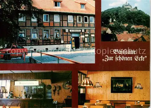 AK / Ansichtskarte  Wernigerode_Harz Gaststaette Zur schoenen Ecke Gastraeume Schloss Wernigerode Harz