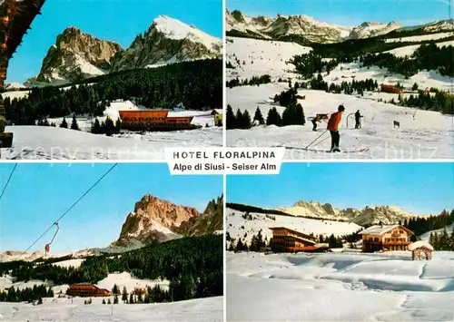 AK / Ansichtskarte Seiseralm_Alpe_di_Siusi_Trentino_IT Hotel Floralpina Skilift Panorama 