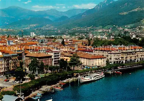 AK / Ansichtskarte Lugano_Lago_di_Lugano_TI Centro Fliegeraufnahme 