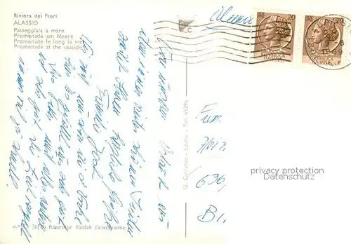 AK / Ansichtskarte Alassio_Liguria_IT Passeggiata a mare 