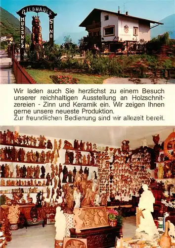 AK / Ansichtskarte Burgstall_Merano_Meran_IT Holzschnitzereien Gino Mussner Ausstellung 