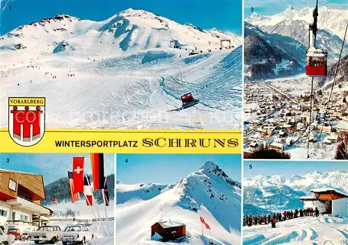 AK / Ansichtskarte Schruns_Tschagguns Seebliga Abfahrt Sennigrat Schruns mit Hochjochbahn Talstation Wormser Huette Skilift Alpe Kapell 