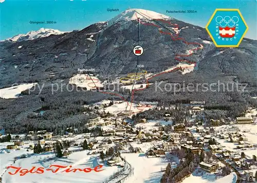 AK / Ansichtskarte Igls_Tirol_AT Fliegeraufnahme mit Patscherkofel 