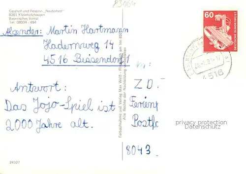 AK / Ansichtskarte Kleinholzhausen Gasthof Pension Neiderhell Kleinholzhausen