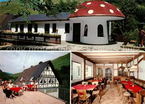 AK / Ansichtskarte Zell_Mosel Gaestehaus Breuers Muehle Terrasse Gaststube Zell_Mosel