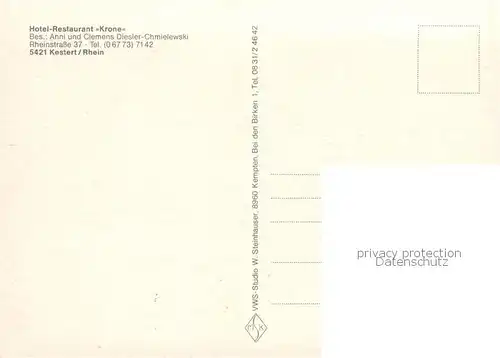 AK / Ansichtskarte Kestert_Rhein Hotel Restaurant Krone Kestert_Rhein