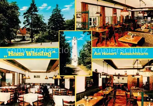 AK / Ansichtskarte Luedenscheid Berghotel Haus Wissing Am Homert Aussichtsturm Restaurant Gastraeume Luedenscheid