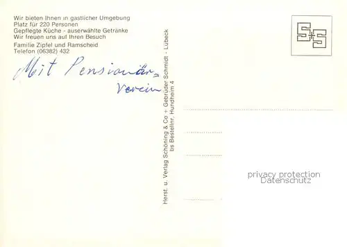 AK / Ansichtskarte Hundheim_Offenbach Hundheim Speiserestaurant Zur Einsamkeit Gastraum Park Hundheim