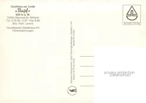 AK / Ansichtskarte St_Wilhelm Gasthaus zur Linde Napf St_Wilhelm