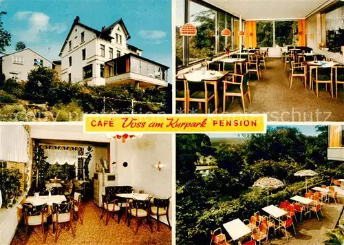 AK / Ansichtskarte Malente Gremsmuehlen Cafe Voss am Kurpark Pension Gastraeume Terrasse Malente Gremsmuehlen