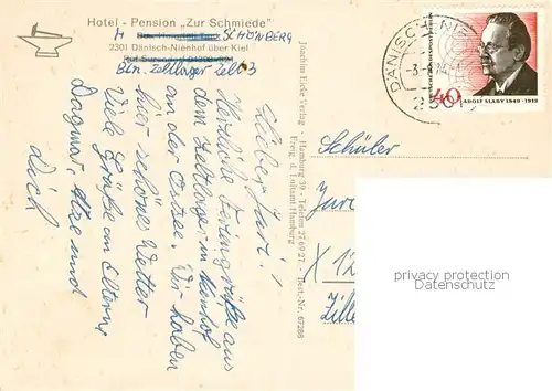 AK / Ansichtskarte Daenisch Nienhof Hotel Pension Zur Schmiede Daenisch Nienhof