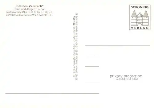 AK / Ansichtskarte Wyk__Foehr Kleines Versteck Gastraeume 