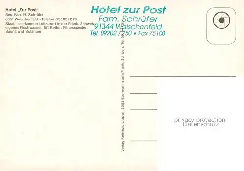 AK / Ansichtskarte Waischenfeld Hotel Zur Post Waischenfeld