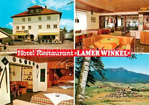 AK / Ansichtskarte Lam_Oberpfalz Hotel Restaurant Lamer Winkel Gastraeume Panorama Lam_Oberpfalz