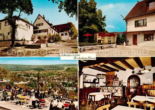 AK / Ansichtskarte Heidenheim_Brenz Schlossgaststaette Gastraum Freiterrasse Heidenheim Brenz
