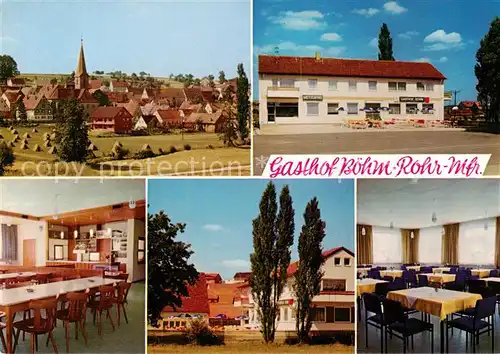 AK / Ansichtskarte Rohr_Mittelfranken Gasthof Boehm Gastraeume Ortsansicht Rohr Mittelfranken