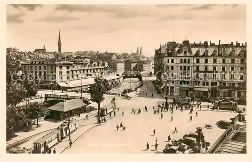 AK / Ansichtskarte  Strassenbahn Zuerich Bahnhofbruecke 