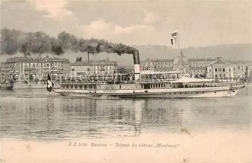 AK / Ansichtskarte  Dampfer_Seitenrad J.J.Nr. 5169 Geneve Montreux 