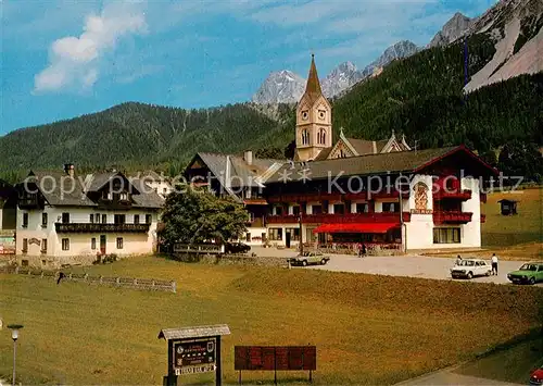 AK / Ansichtskarte 73844081 Ramsau_am_Dachstein_Schladming_Obersteiermark_AT Blick zur evangelischen Kirche Gasthof Kirchenwirt 