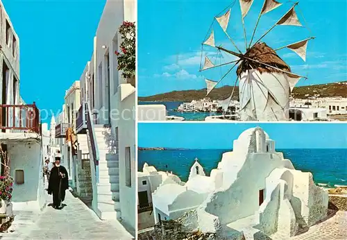 AK / Ansichtskarte  Mykonos_Micono_Myconos_Greece Ortsmotive Windrad 