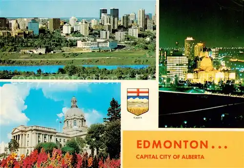 AK / Ansichtskarte 73844094 Edmonton_Alberta Stadtpanorama Downtown Nachtaufnahme Parlamentsgebaeude Edmonton Alberta