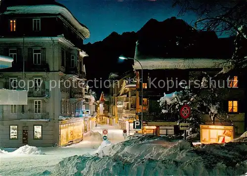 AK / Ansichtskarte  Engelberg__OW Ortszentrum im Winter Nachtaufnahme 
