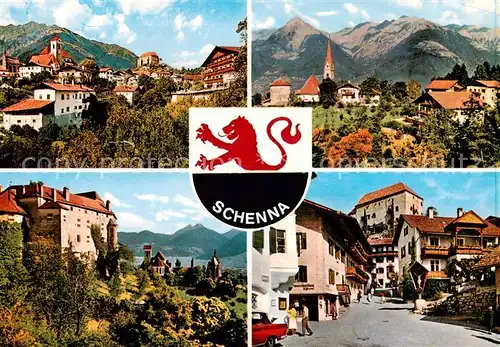 AK / Ansichtskarte 73844133 Schenna_Meran_Trentino_IT Ortsansicht San Giorgio Schloss Zentrum Wappen 