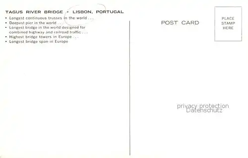 AK / Ansichtskarte  Lisbon_Lisboa_Lissabon_PT Tagus River Bridge Illustration 