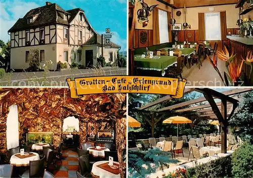 AK / Ansichtskarte 73844177 Bad_Salzschlirf Grotten Cafe Erlengrund Gastraeume Terrasse Bad_Salzschlirf