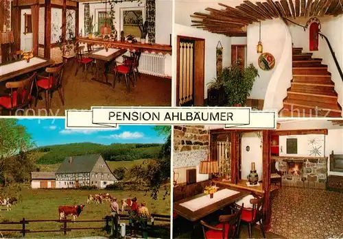 AK / Ansichtskarte 73844182 Niederhelden Pension Ahlbaeumer Gastraeume Treppenaufgang Panorama Niederhelden