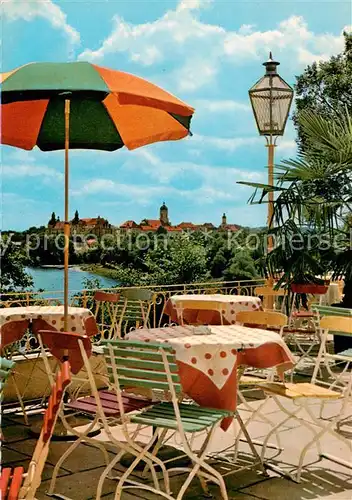 AK / Ansichtskarte 73844204 Neuburg__Donau Cafe Arcoschloesschen Terrasse 