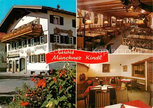 AK / Ansichtskarte  Fischen_Allgaeu Gasthof Pension Cafe Muenchner Kindl Gastraeume Fischen Allgaeu