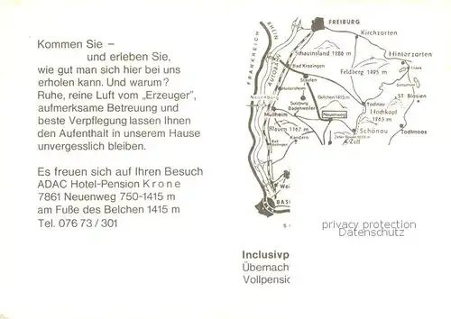 AK / Ansichtskarte  Neuenweg Gasthof Krone Skipiste Panorama Neuenweg