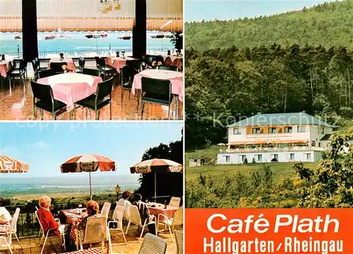 AK / Ansichtskarte 73844227 Hallgarten_Rheingau Cafe Plath Hotel Garni Gaststube Terrasse Hallgarten Rheingau