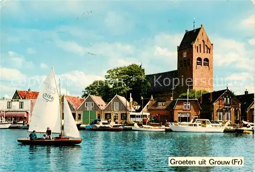 AK / Ansichtskarte 73844250 Grouw_NL Seglerhafen Kirche 