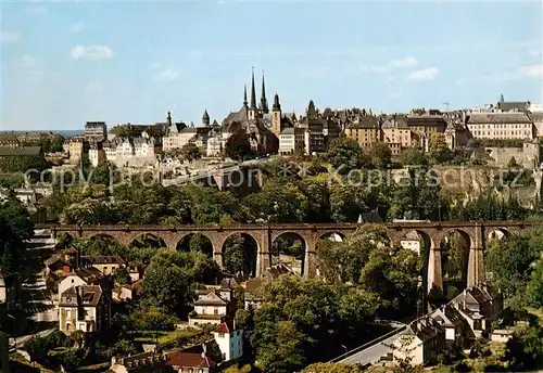 AK / Ansichtskarte  Luxembourg__Luxemburg Klausener Bruecke und Oberstadt 