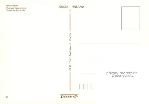 AK / Ansichtskarte 73844326 Rovaniemi_Suomi Ilmakuva kaupungista Ounas ja Kernijoelle 