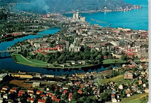 AK / Ansichtskarte  Trondheim_Norge Aerial View of the town with the Cathedral 