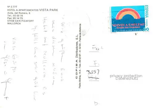 AK / Ansichtskarte 73844375 Can_Picafort_Mallorca_ES Hotel Apartamentos Vista Park Strand Pool 
