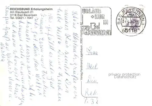 AK / Ansichtskarte 73844397 Bad_Bevensen Reichsbund Erholungsheim Bad_Bevensen