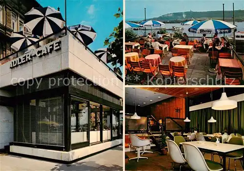 AK / Ansichtskarte  Ruedesheim_am_Rhein Adler Cafe Gastraum Terrasse 